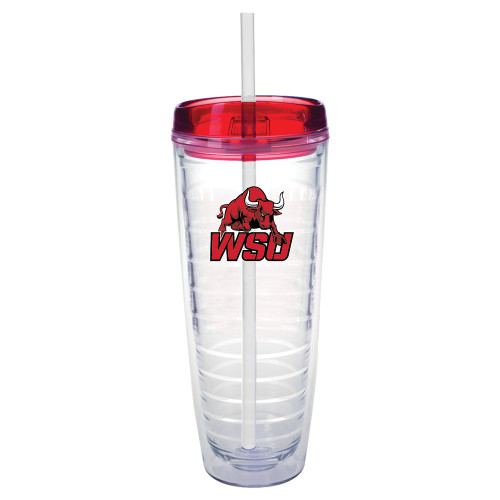 Tritan Double Wall Tumbler w/Red Top 26oz-Official Logo