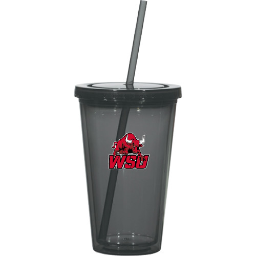 Madison Double Wall Charcoal Tumbler w/Straw 16oz-Official Logo