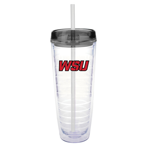 Tritan Double Wall Tumbler w/Charcoal Top 26oz-WSU