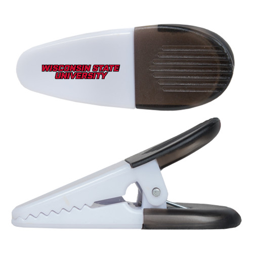 White Crocodile Clip/Magnet-Athletic Wordmark