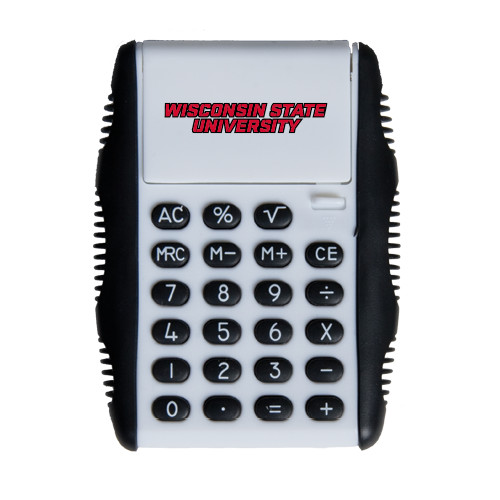 White Flip Cover Calculator-Athletic Wordmark