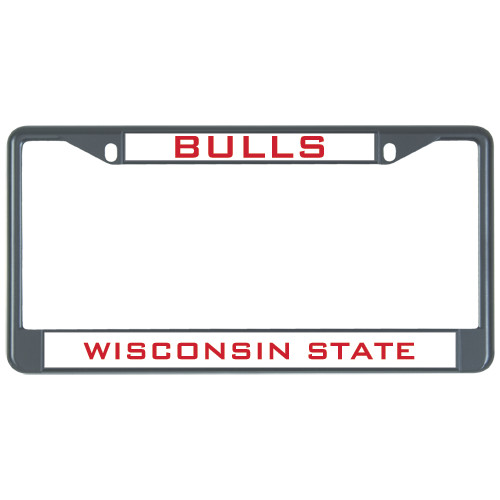 Metal License Plate Frame in Black-Bulls