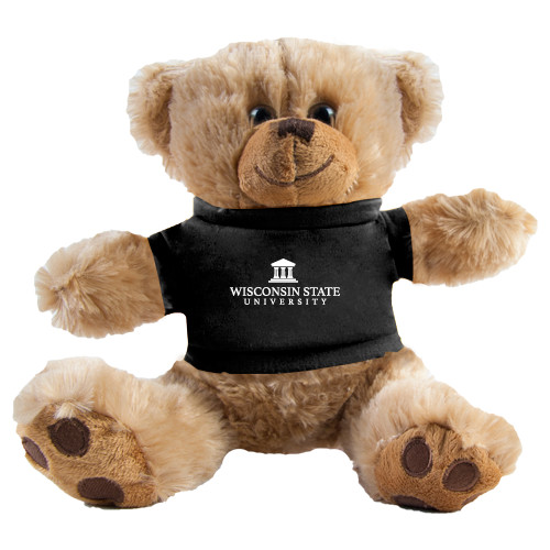 Plush Big Paw 8 1/2 inch Brown Bear w/Black Shirt-University Mark