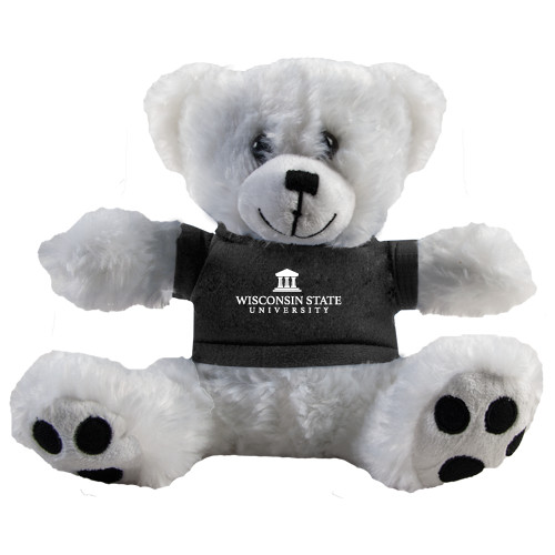 Plush Big Paw 8 1/2 inch White Bear w/Black Shirt-University Mark