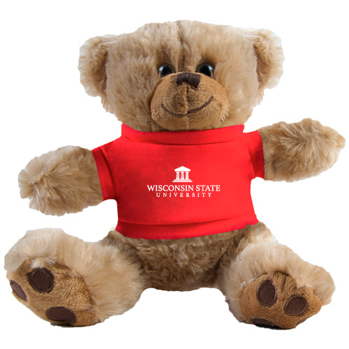 Plush Big Paw 8 1/2 inch Brown Bear w/Red Shirt-University Mark
