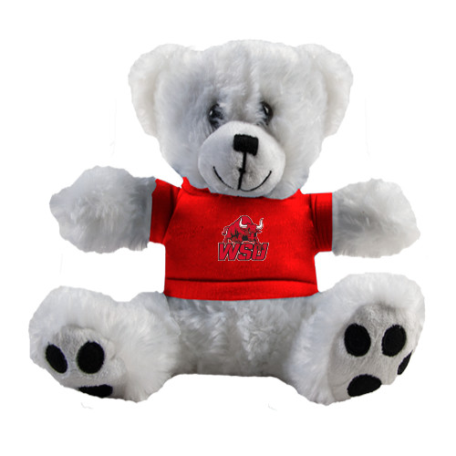 Plush Big Paw 8 1/2 inch White Bear w/Red Shirt-Official Logo