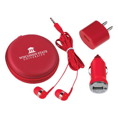 3 in 1 Red Audio Travel Kit-University Mark