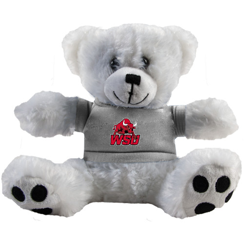 Plush Big Paw 8 1/2 inch White Bear w/Grey Shirt-Official Logo