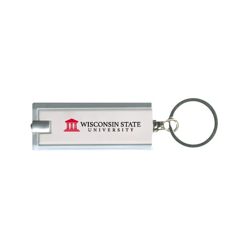 Turbo White Flashlight Key Holder-University Wordmark