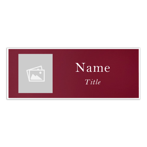 Maroon/White 1.25 x 3 inch Name Badge w/Magnetic Back-WSU