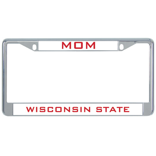 Mom Metal License Plate Frame in Chrome-Mom