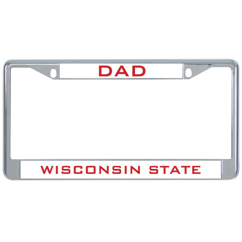 Dad Metal License Plate Frame in Chrome-Dad