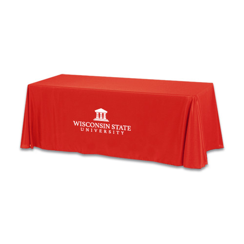 Red 6 foot Table Throw-University Mark