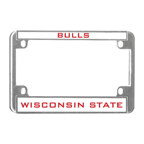 Metal Motorcycle License Plate Frame in Chrome-Bulls