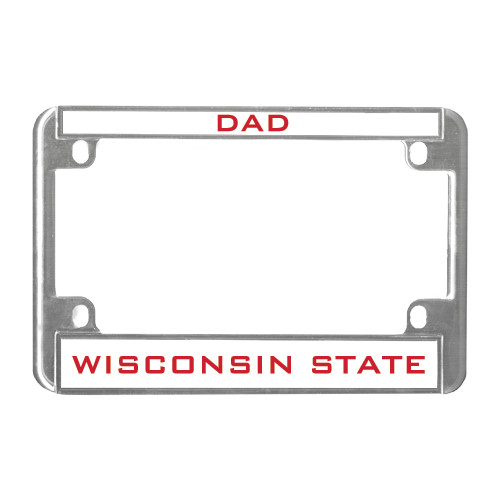Metal Motorcycle License Plate Frame in Chrome-Dad