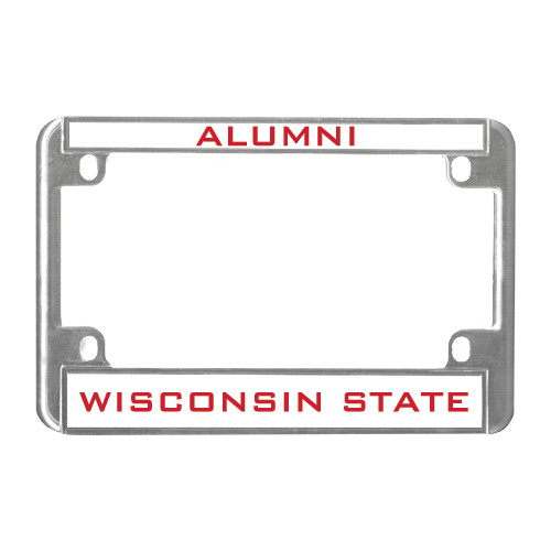 Metal Motorcycle License Plate Frame in Chrome-Alumni