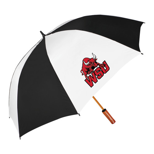 64 Inch Black/White Umbrella-Official Logo