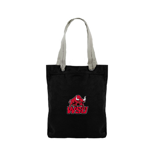 Allie Black Canvas Tote-Official Logo