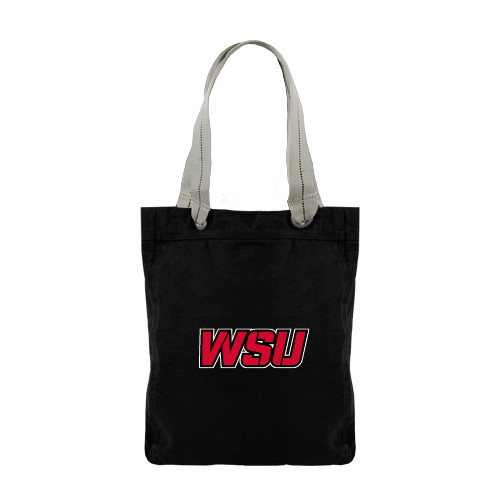 Allie Black Canvas Tote-WSU