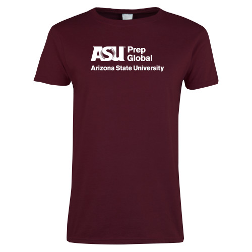  Womens Maroon Short Sleeve Tee - ASU Prep Global