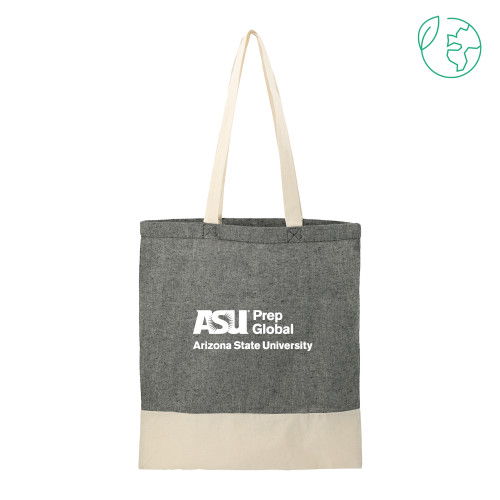  Split Recycled Black Cotton Twill Convention Tote - ASU Prep Global