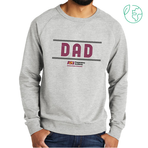  Allmade Light Grey Organic French Terry Crewneck Sweatshirt - ASU Preparatory Academy Dad
