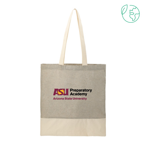  Split Recycled Grey Cotton Twill Convention Tote - ASU Preparatory Academy