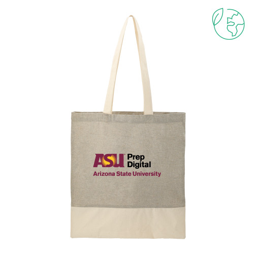  Split Recycled Grey Cotton Twill Convention Tote - ASU Prep Digital