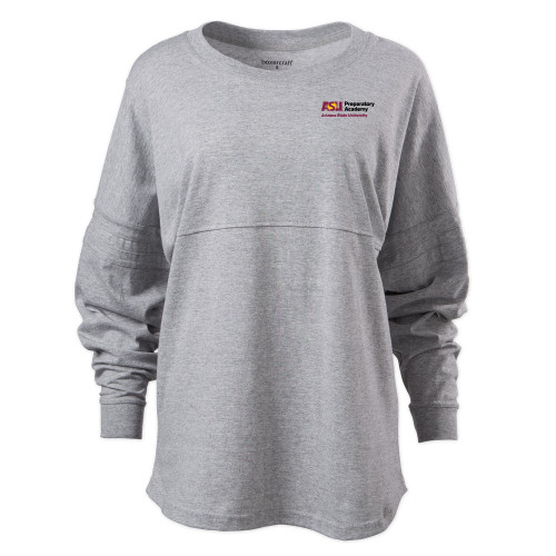 ASU Prep Boxercraft Womens Oxford Grey Heather Pom Pom Jersey Tee