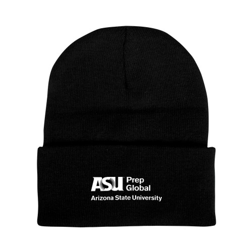  Black Knit Beanie w/Cuff - ASU Prep Global