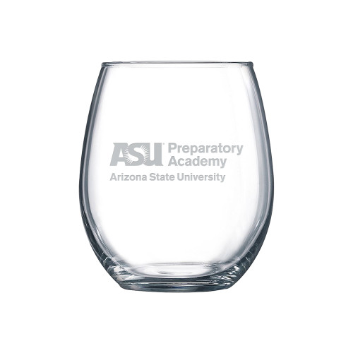  Libbey Stemless Glass 17oz - ASU Preparatory Academy Engraved