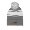 Thumbnail image for  Grey/White Two Tone Knit Pom Beanie w/Cuff