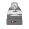 Thumbnail image for  Grey/White Two Tone Knit Pom Beanie w/Cuff