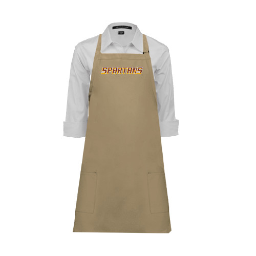  Full Length Khaki Apron - Spartans Word Mark