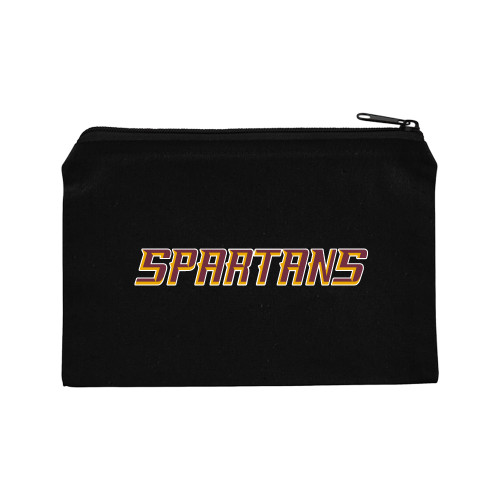 8oz. Black Cotton Travel Pouch - Spartans Word Mark