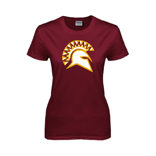  Womens Maroon Short Sleeve Tee - Official Logo