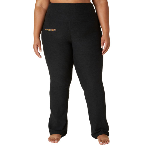  Beyond Yoga PLUS Spacedye High Waisted Practice Pant Darkest Night - Spartans Word Mark - Beyond Yoga