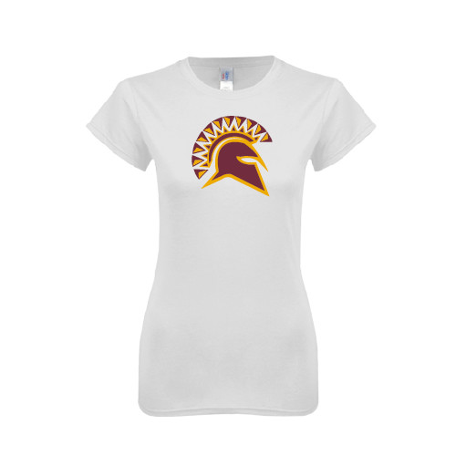  Next Level Womens White Boyfriend Tee - Official Logo