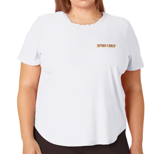  Beyond Yoga PLUS On The Down Low Short Sleeve Tee Cloud White - Spartans Word Mark - Beyond Yoga