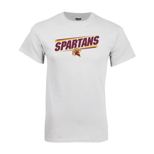  White T Shirt - Spartans Angled