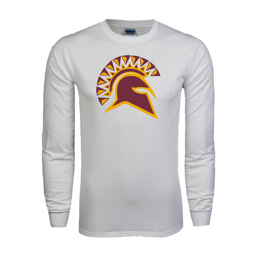  White Long Sleeve T Shirt - Official Logo