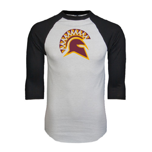  White/Black Raglan Baseball T Shirt - Official Logo