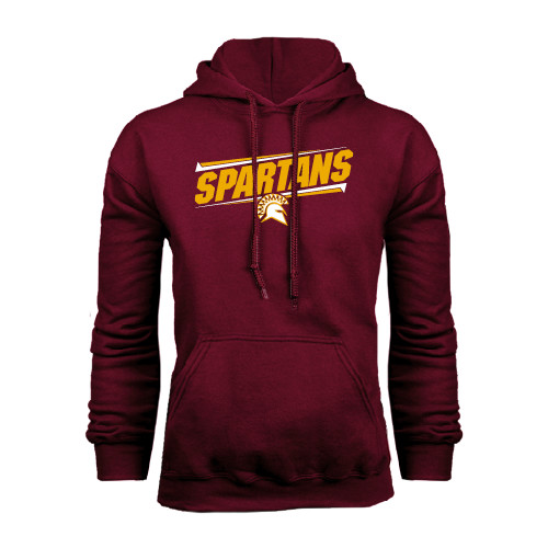  Maroon Fleece Hoodie - Spartans Angled