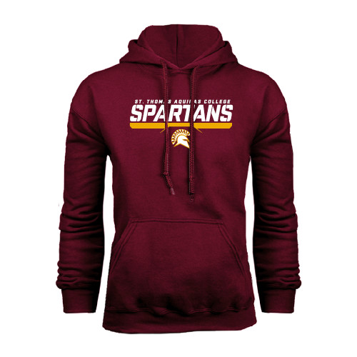  Maroon Fleece Hoodie - St. Thomas Aquinas Spartans Stacked w/ Bar