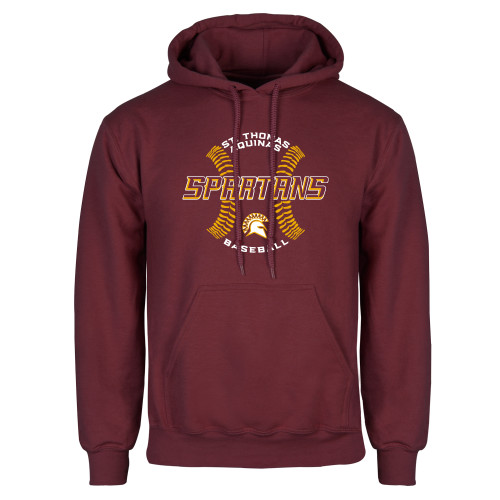  Maroon Fleece Hoodie - Spartans Baseball w/ Seams