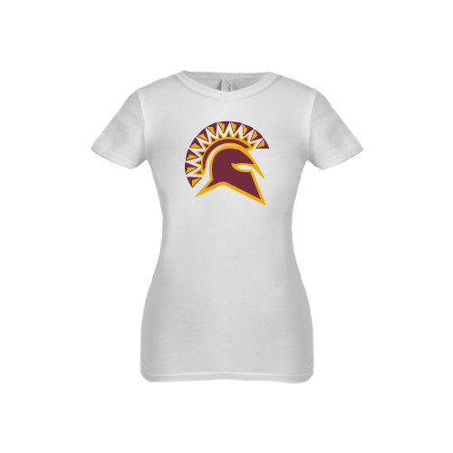  Next Level Girls White Fashion Fit T Shirt - Official Logo