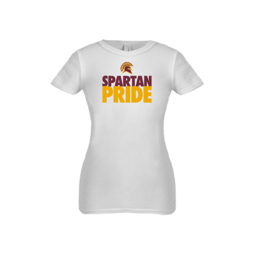  Next Level Girls White Fashion Fit T Shirt - Spartan Pride