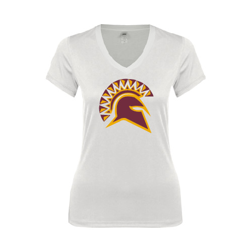 St Thomas Aquinas Next Level Womens White Ideal V Tee