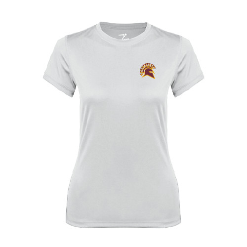  Womens White Performance Tee - Official Logo