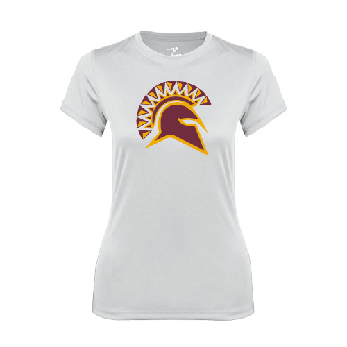  Womens White Performance Tee - Official Logo